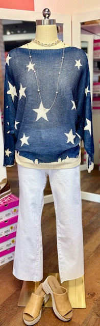 Multi Star Sweater NAVY O/S
