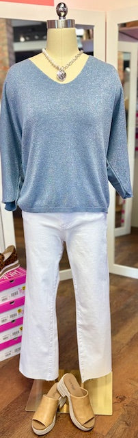 Lurex Sweater Denim O/S
