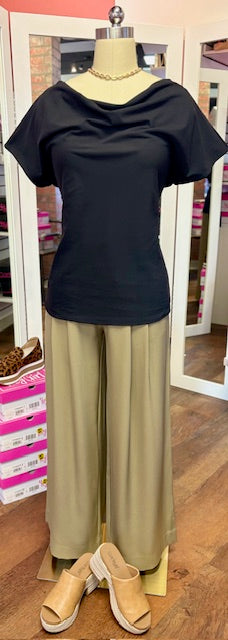 Lysse Mae Pleated Wide Leg Pant Olive