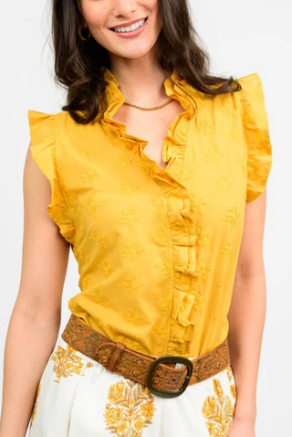 Ivy Jane Mustard Eyelet Blouse
