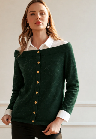 Joh Apparel Hunter green Sakari Blouse