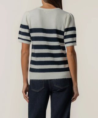 KUT Monika Stripe Sweater-Navy Cream