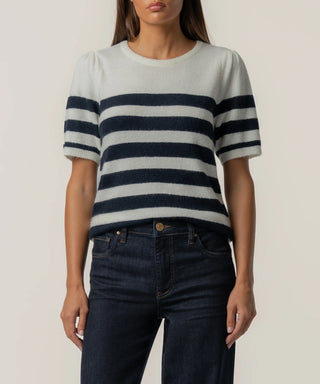 KUT Monika Stripe Sweater-Navy Cream