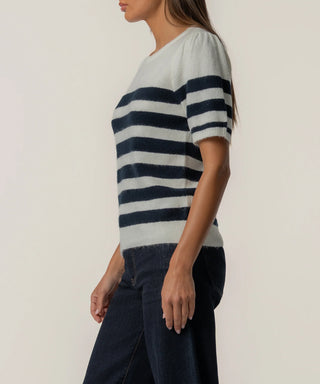 KUT Monika Stripe Sweater-Navy Cream