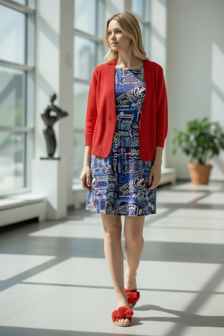 LuLuB Americana Ruffle Trim Dress USNV