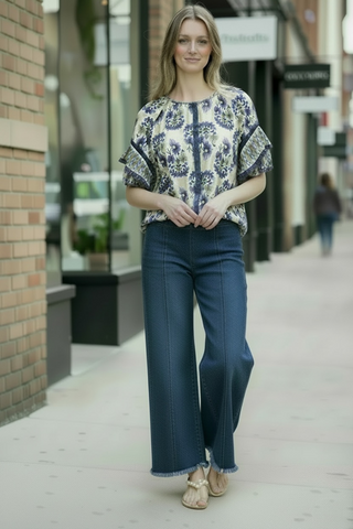 Lysse Irabella Fringe Wide Leg Denim