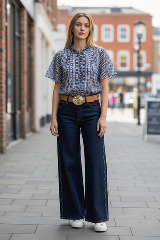 Charlie B Straight Leg Pant Deep Blue
