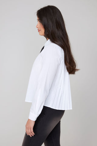 Renuar White Blouse Black Tie