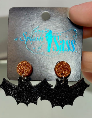 Stat Halloween Earrings Bat