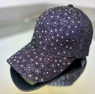 JK Ball Cap Black with Rhinestones