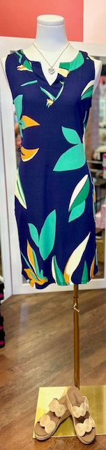 Tribal Sleeveless Dress Jet Blu