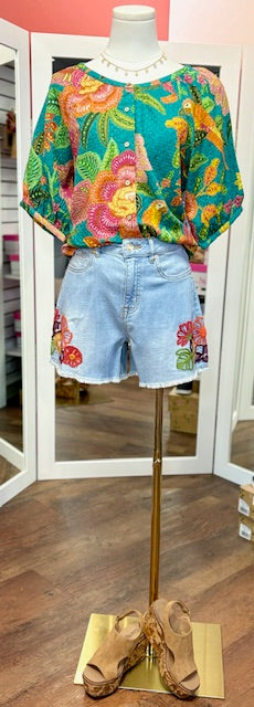 Tribal Blue Tropic Short