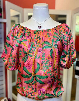 Ivy Jane Bubble Tropical Coral Top