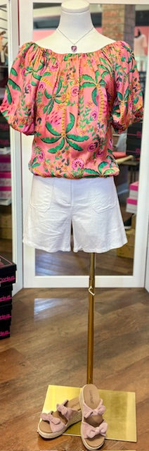 Ivy Jane Bubble Tropical Coral Top