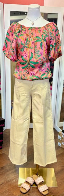 Ivy Jane Bubble Tropical Coral Top