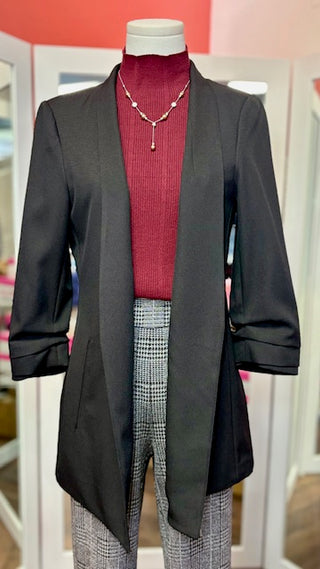 Tribal Mock Neck Top Wine