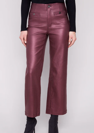 CharlieB Metallic wax flared Cabernet Pant