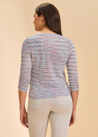 FDJ V-Neck Top Space Dye Indigo