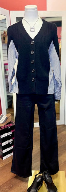 Elan Sweater Cardi Black & Grey