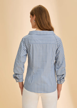 FDJ 3/4 sleeve V-neck Stripe Either