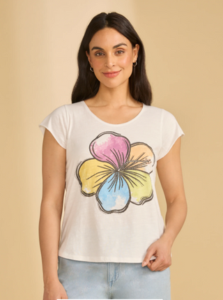FDJ print screen embellished tee
