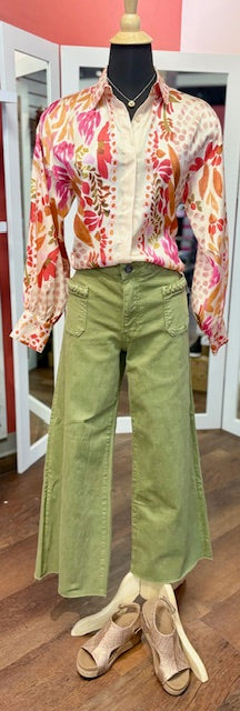 Jade Floral Scarf Blouse