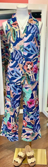 FDJ Pullon Eyelet Wide Leg Camo Pants