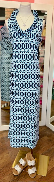 lulu b maxi dresses LuLu B Maxi Black Ruffle Neck Dress Sleeveless Coolant Fabric LuLu B XL Extra Large