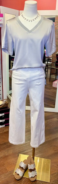 Lysse Layton Wide Leg Crop White