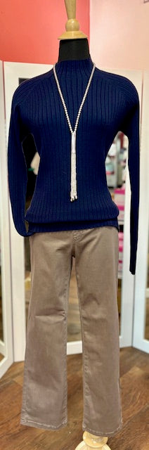 CharlieB Mock Neck Sweater Navy