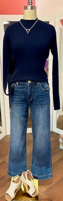 CharlieB Mock Neck Sweater Navy