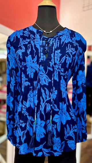 Tribal Pin Tuck Top Nightfall