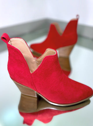 Corky Red Faux Suede Sassy Pants Boots