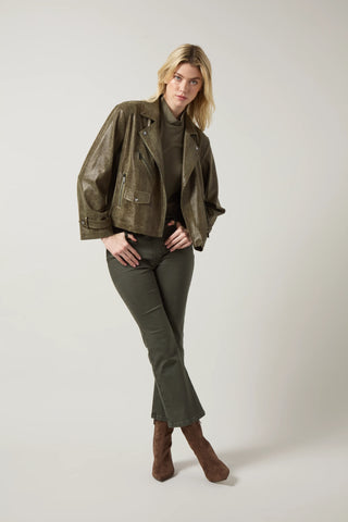 Lysse Emery Suede Moto Jacket Woodland