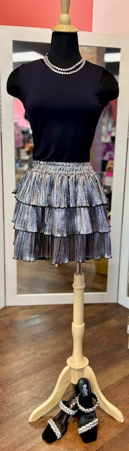 G&E Silver Ruffle Skort