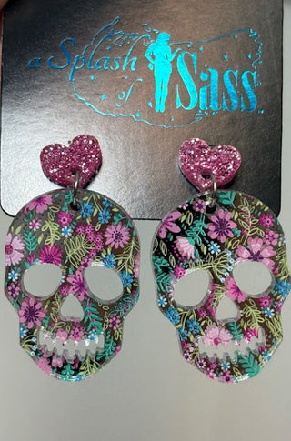 Stat Halloween Earrings Sugar Skull