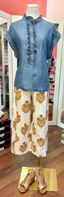 Sister Mary Demi Indigo Top