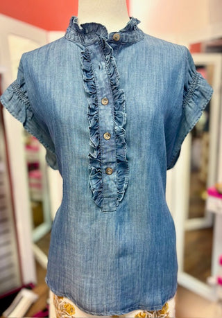 Sister Mary Demi Indigo Top
