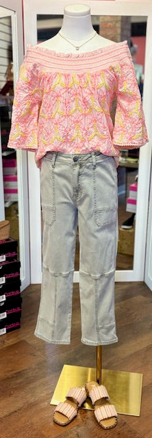 Ivy Jane Spiro Embroidered Pink Top