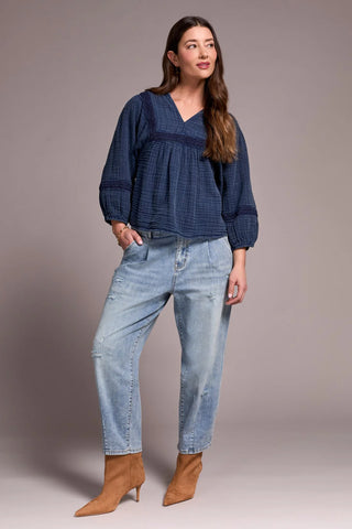 Tribal Audrey Barrel Jean Wash Blue