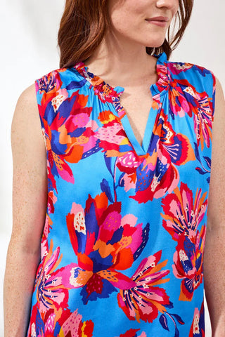 Tribal V-Neck Frill Turk Sea