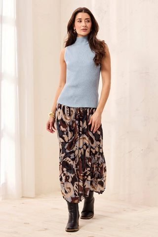 Tribal Sleeveless Sweater Fog