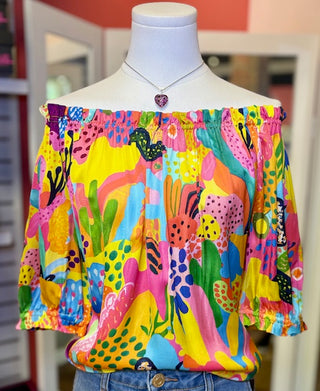Ivy Jane Tropical Cactus Top/Multi