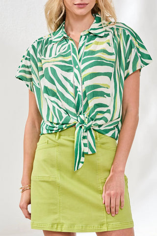 Tribal Tie Front Top Grass