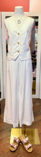 Tri Lined Vest White