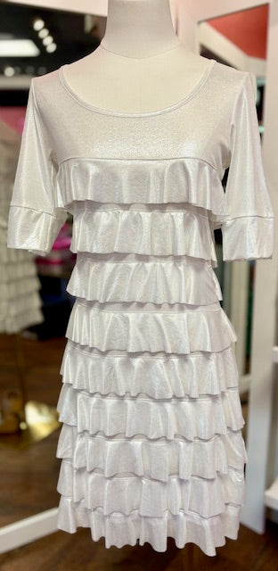 Isle Apparel 3/4Sleeve ChaCha White Dress