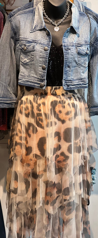 Leopard Ruffle skirt